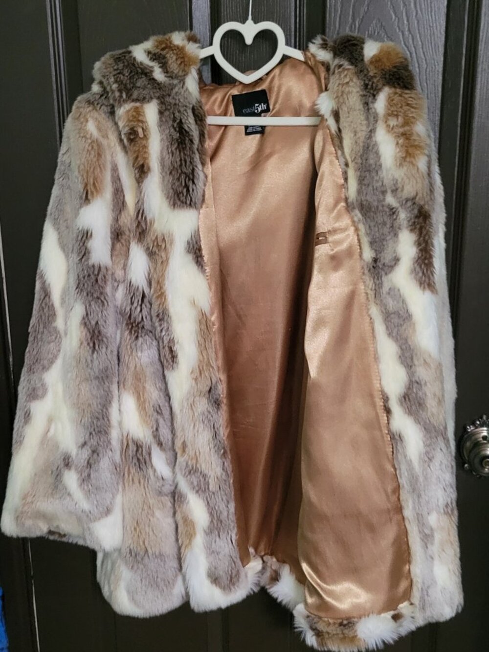 Faux Rabbit Furr Jacket With Hood